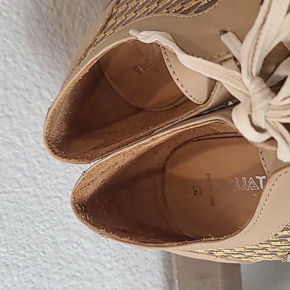 Aquatalia by Marvin K cream leather and sheer peek a boo loafers size 9.5 - Picture 6 of 14